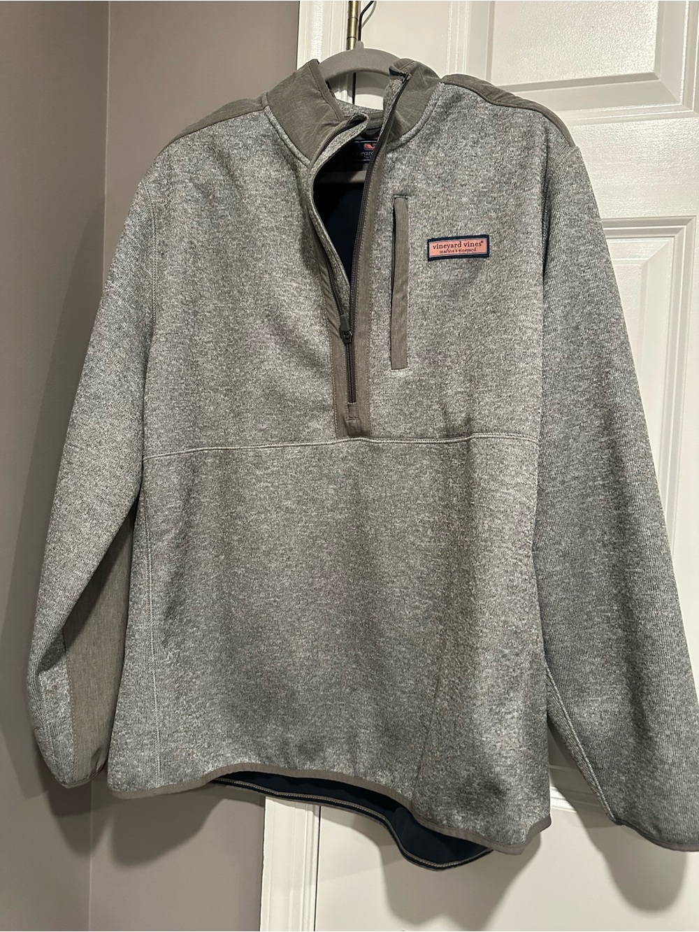 BNWOT Vineyard Vines Men's Heather Grey Quarter-Zip Pullover Size XXL